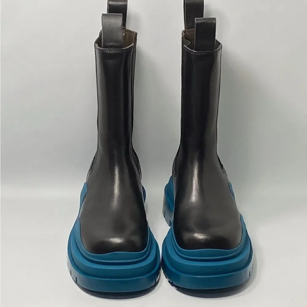 Bottega Veneta Contrast-Sole Leather Tire Chelsea Boots size 38